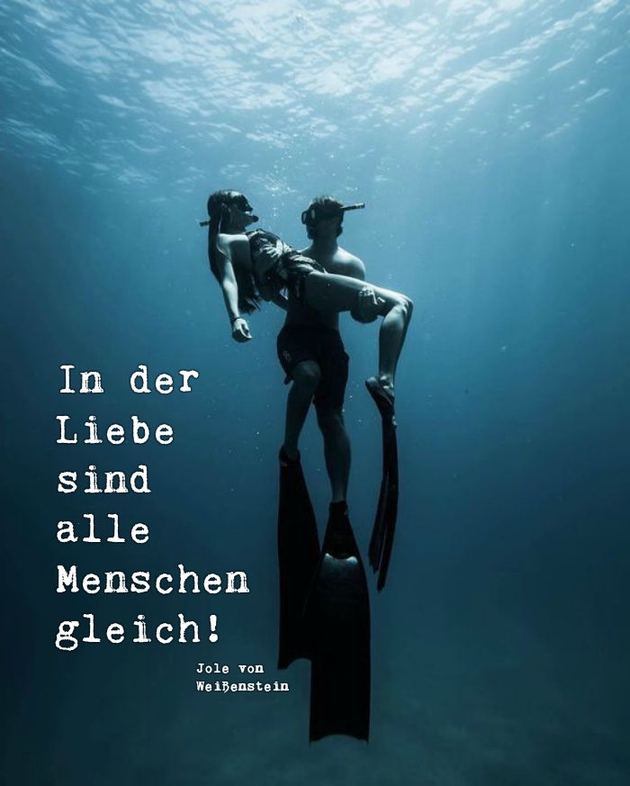 propozycja słodkiego słodkiego cytatu z jole von weißstein i zdjęcie z parą kochanków pod wodą