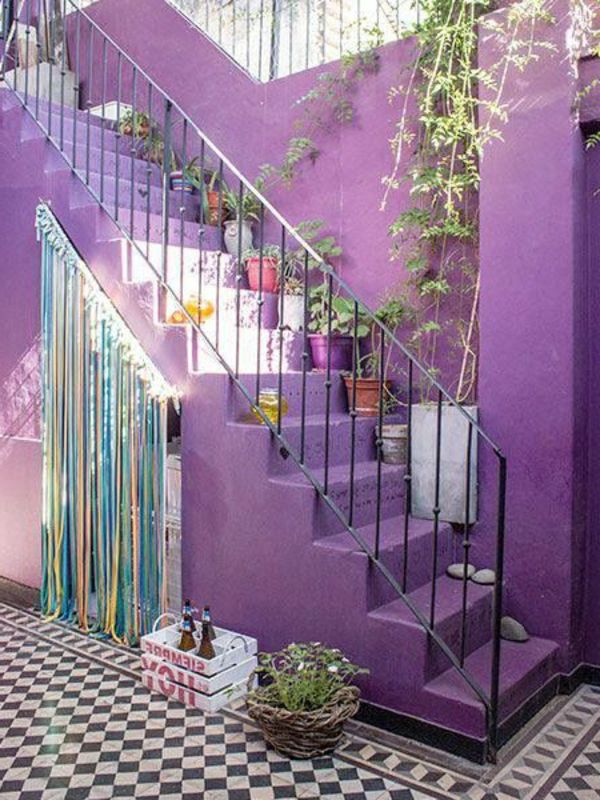 lilla-stripete-utenfor trappe design idé