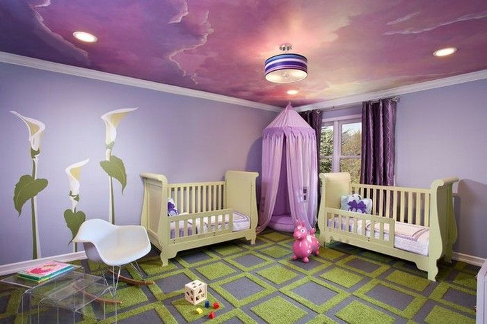 violet-tapet-copil Design dormitor