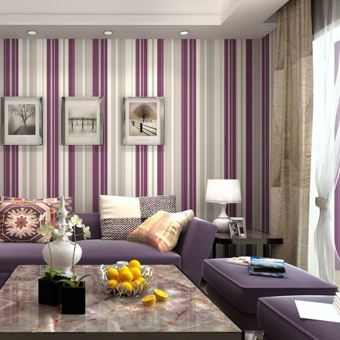 Wallpaper violet pe perete-in-camera de zi