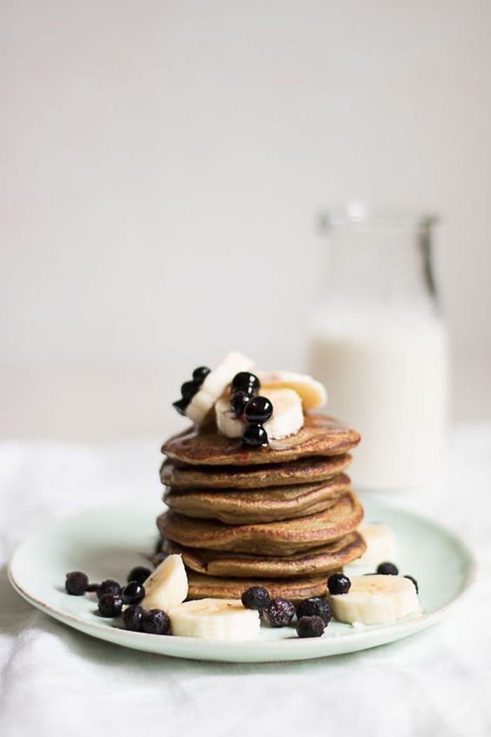 Low carb pannekaker, banan, blåbær, yummy, dessert, frokost