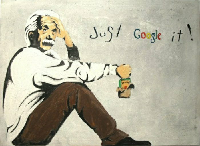 divertente graffiti Albert Einstein bottiglia di whisky divertente dicendo