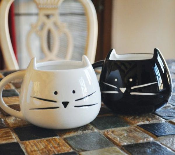 morsom-cup med Cat porselen