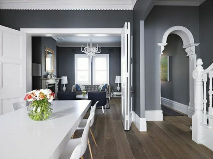 luxusné-jedáleň-s-múr farba-modro-krásny žijúci príklady