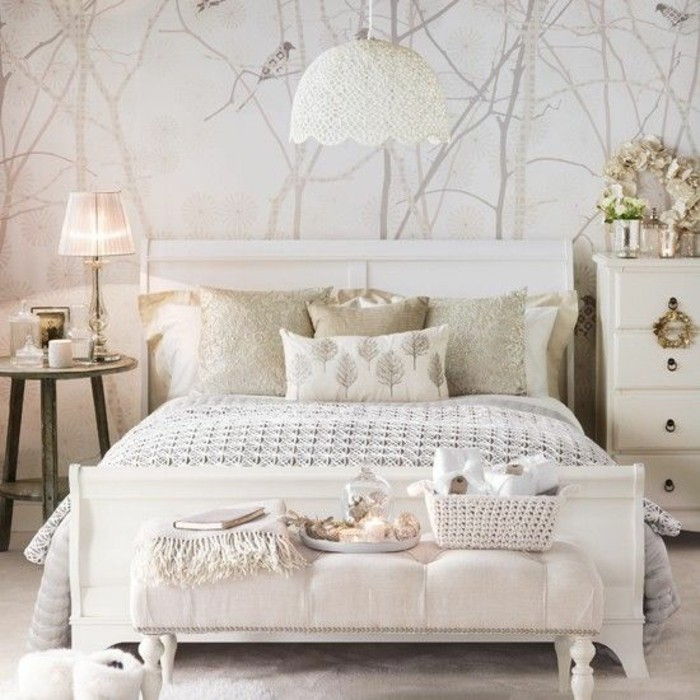 -Lux alb-dormitor-interior-calitate tapet Naturales-aspect