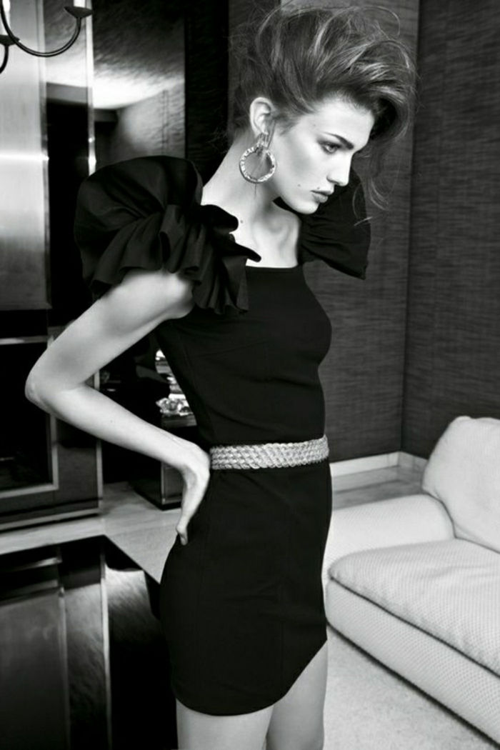 luksus kjole-bilde-i-hvitt og svart