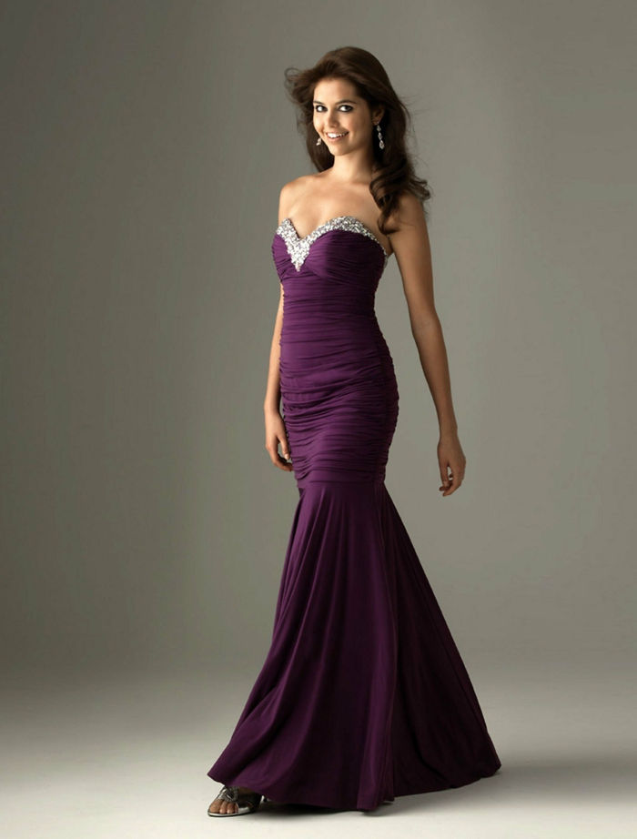 luxusné večerné šaty fialové model