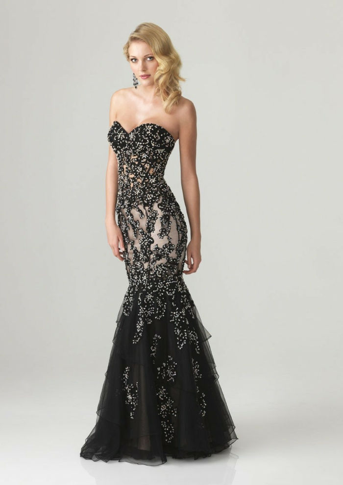 luksus kjole super vakker-modell-i-svart