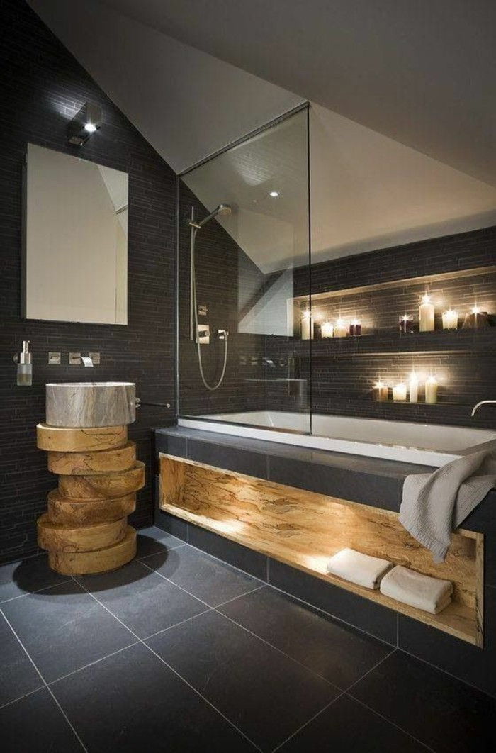 luxo-design-parede de vidro chuveiro-moderna casa de banho