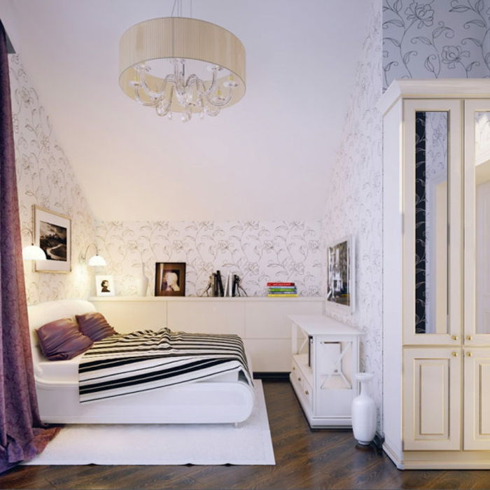 razkošje spalnica pohištvo-lepa-belo-notranjost