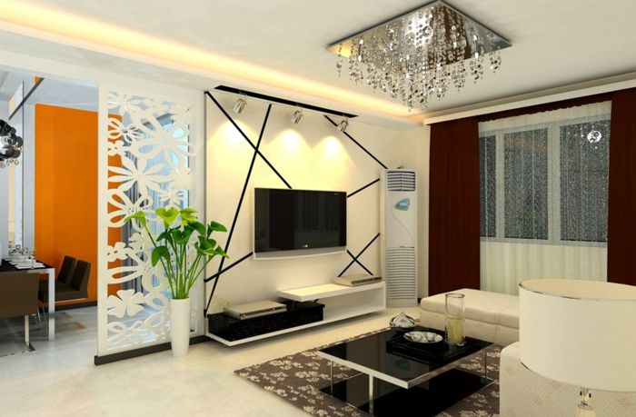 luksus-stue-attraktivt-interiør-tv-on-the-wall