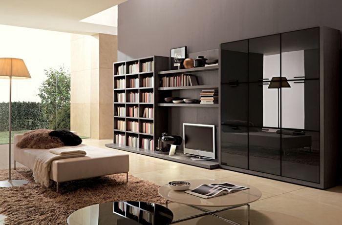 luksus stue - med et moderne hyller system