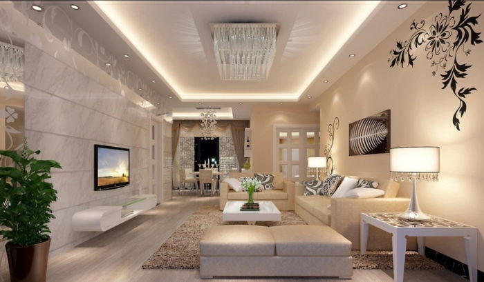 de lux-living-modern tavan iluminat