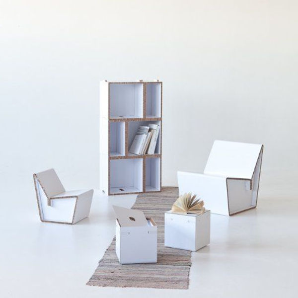 pohištvo-od-kartonske vzpostavitev ideje-Tinker-z-škatli-kartone-