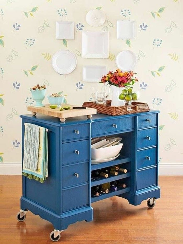 gavetas de mobiliário de restaurar-azul-gabinete wallpaper com-branco-placa-fruto-flor-cloth--