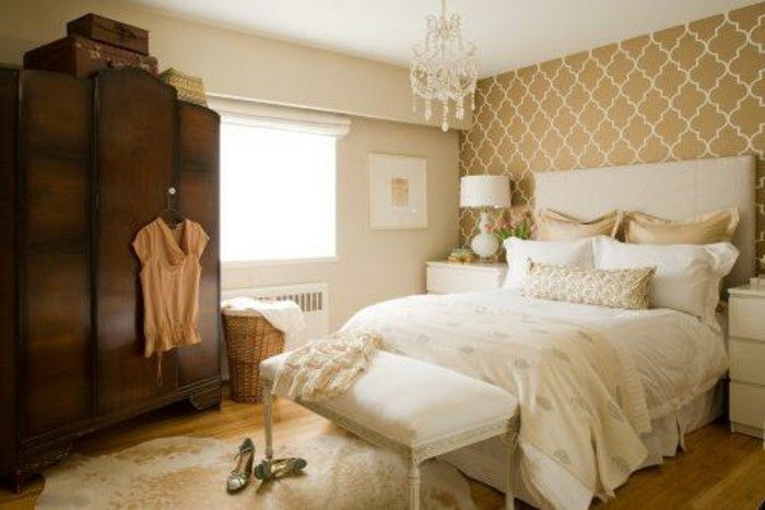 manolya renkli zarif-rahat yatak odalı-Retro modeli