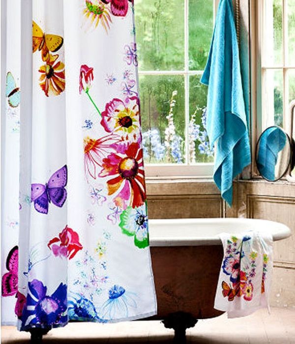 marimekko Germania colorate vopsea duș cortină - fereastră și o cârpă albastră