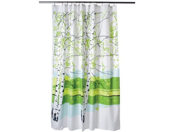 marimekko-onlin-shop-gardiner-grön-och-vit-för-badrum - bakgrund i vitt