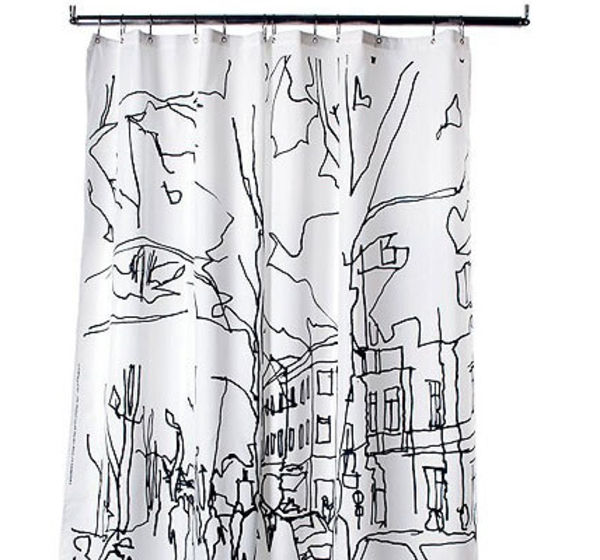 marimekko-online-shop-draperier-för-dusch-vit-och-svart - bakgrund i vitt