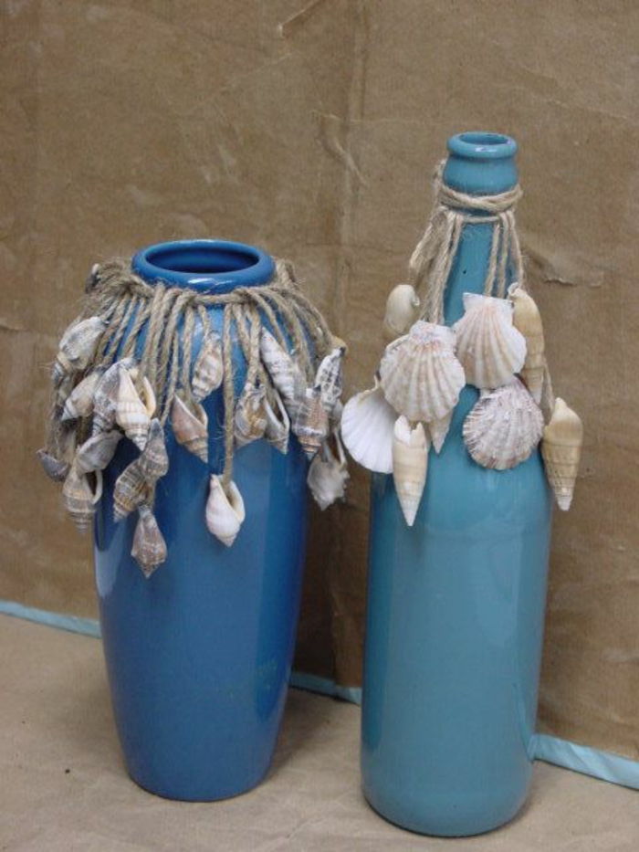 maritim-deco skjell-shell blå vaser