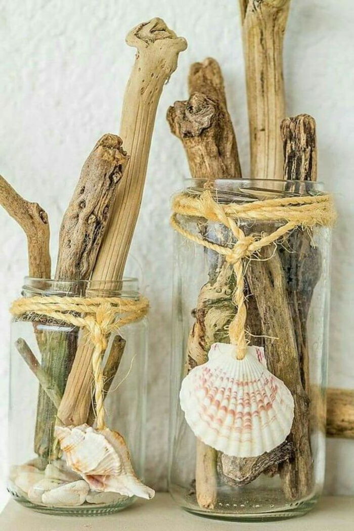 Námorné zdobenie drotárske nápady driftwood a škrupiny