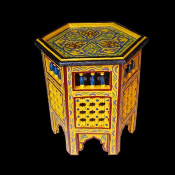 Marocan-mobilier-galben-cuib de masă