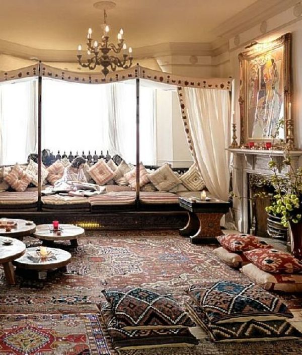 Marockansk möbel bekväma sovrum