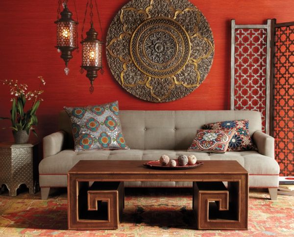 Marockansk möbler grå soffa