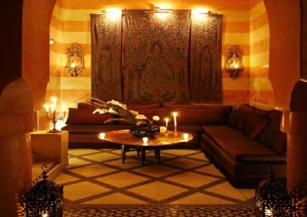 Marockansk möbler romantiska-belysning-rummet