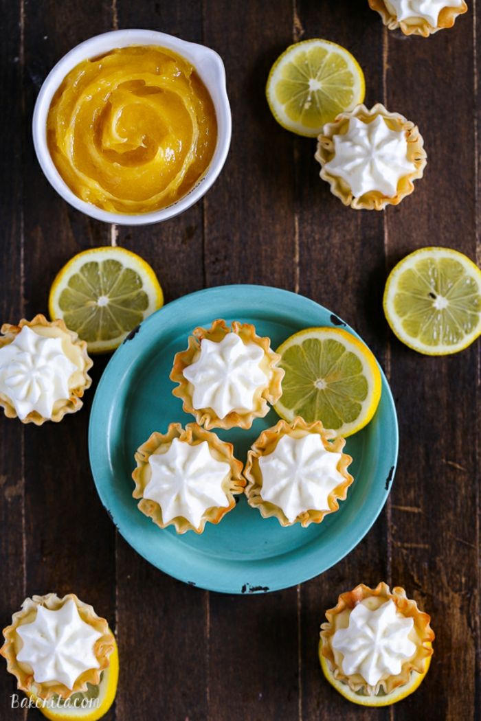 Krásny mini koláč s citrónovým krémom, dezertné recepty na jedinečnú párty