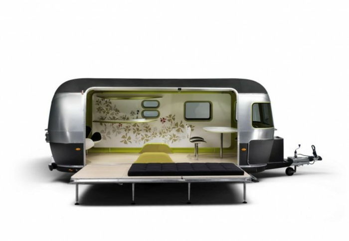mini-caravană-design modern alb-fundal-
