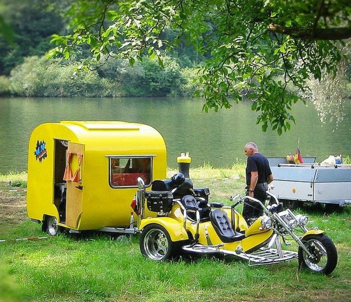 mini Caravan super puikus modelis-in-geltona