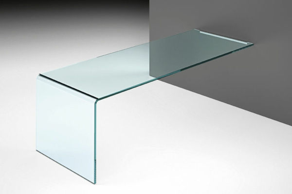 minimalistiska - Desk av glas-to-the-wall