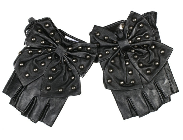 Acessórios de couro para mulheres dos anos 80 - sapatos de couro sem dedos com cápsulas de metal preto