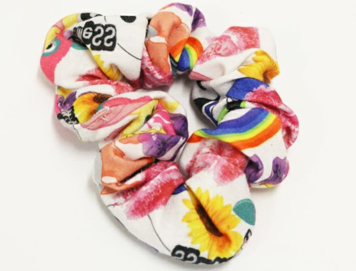 Fashion 80s - färgstarkt hårband med blommigtryck i pastellfärger, damtillbehör till håret