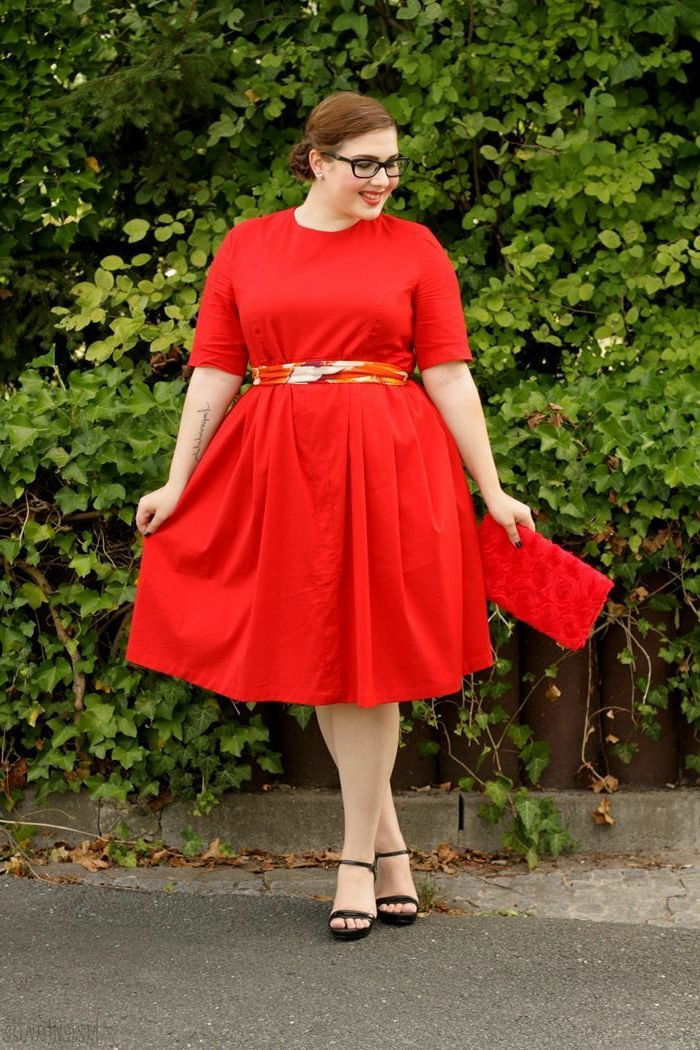 fashion kjole til-mollige-rød-