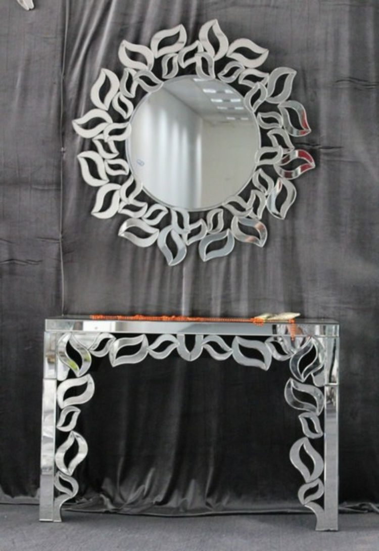 -Sun-espelho de parede prata-chic-nobre-moderna-re-ajuste à mesa