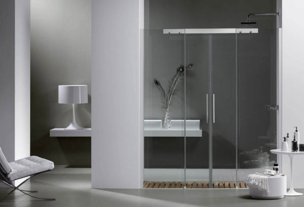 moderna - uma cabine de duche de ideia interior de vidro
