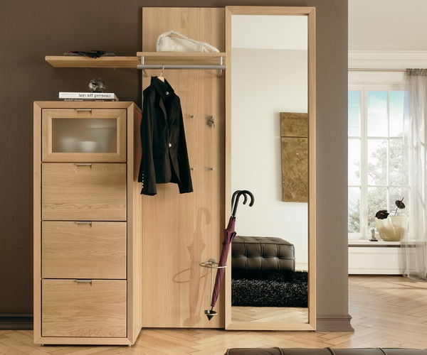 -Interior-design moderno mobiliário ideias-hall partir de madeira em-dois-color