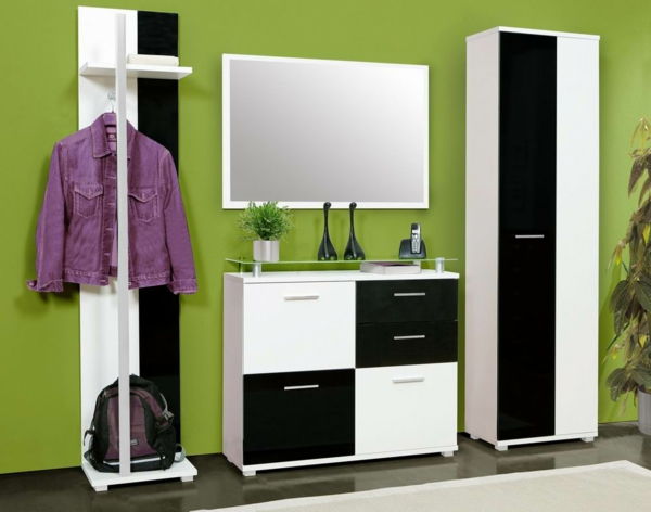 Mobiliário de corredor moderno-vivendo-idéias-para-o-interior-design-corredor-em-branco-e-preto