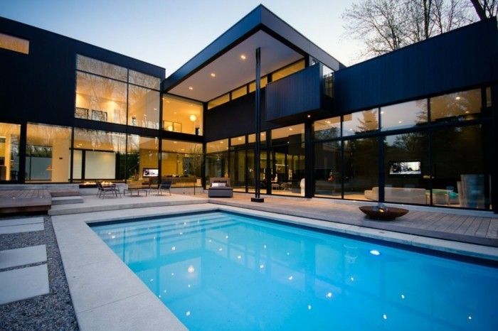 Modern-mimar evler-çok-büyük-tasarım-ile-havuz