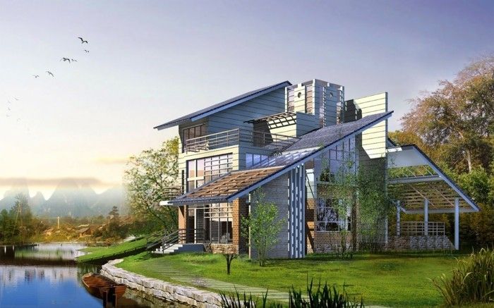 moderne arkitekt hus-vakre-design-og-vakker naturlige miljø