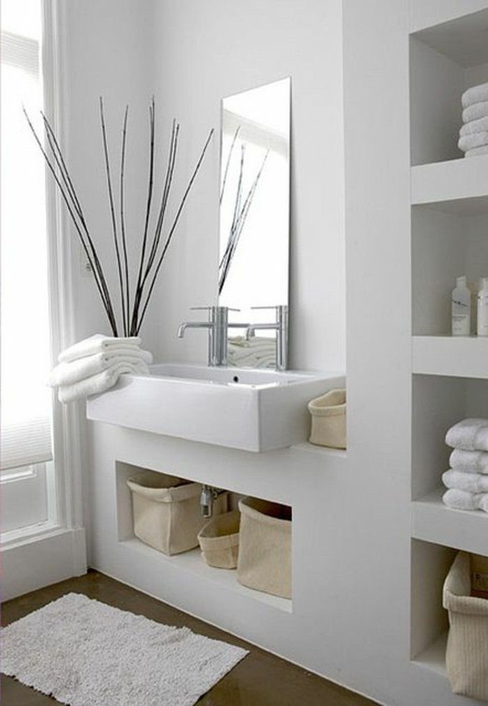 Nowoczesne łazienki-piękne-półki nowoczesne lustro-sink