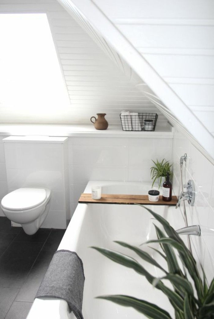 Nowoczesne łazienki-piękny-design-biało-ścianki-zielono-plant