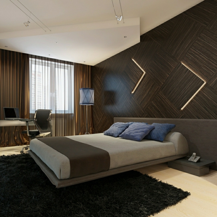 modern enhet sovrum-väggkonstruktion trä-vackra-väggar-living-väggkonstruktion