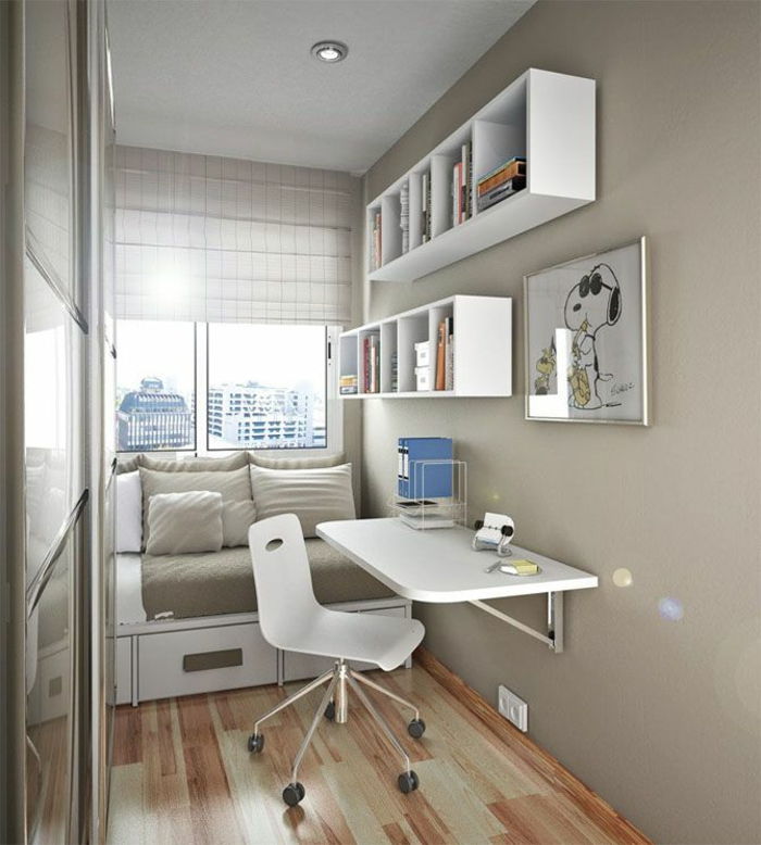 moderne etablering ideer-for-lite kontordesign skrivebord Funny Mural sofa