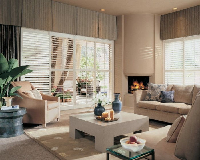 moderné okenné dekorácie - dekorácie obývacej izby