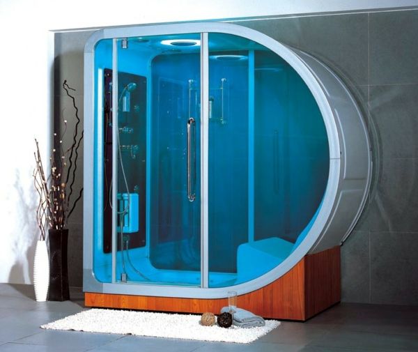 nowocześnie wykończone kabiny prysznicowe - fantazyjne wzornictwo - piękna ozdoba