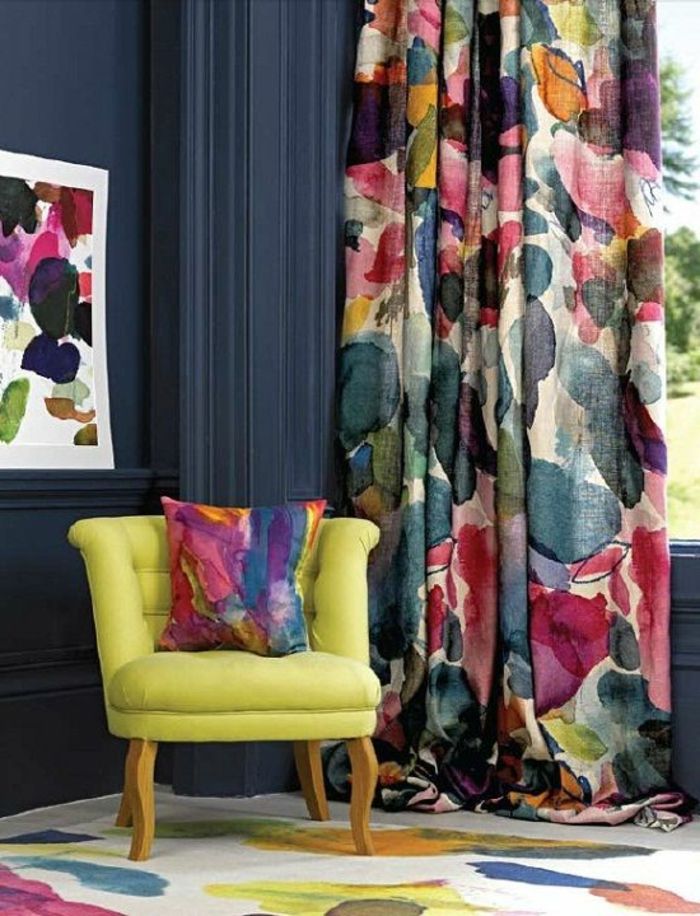 moderne-gardiner-for-stue-fargerike mønstre