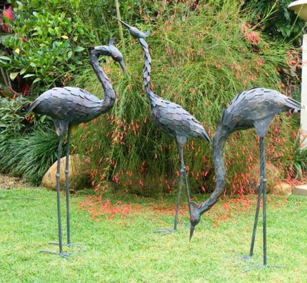 Modern tuindeco drie flamingo's modellen